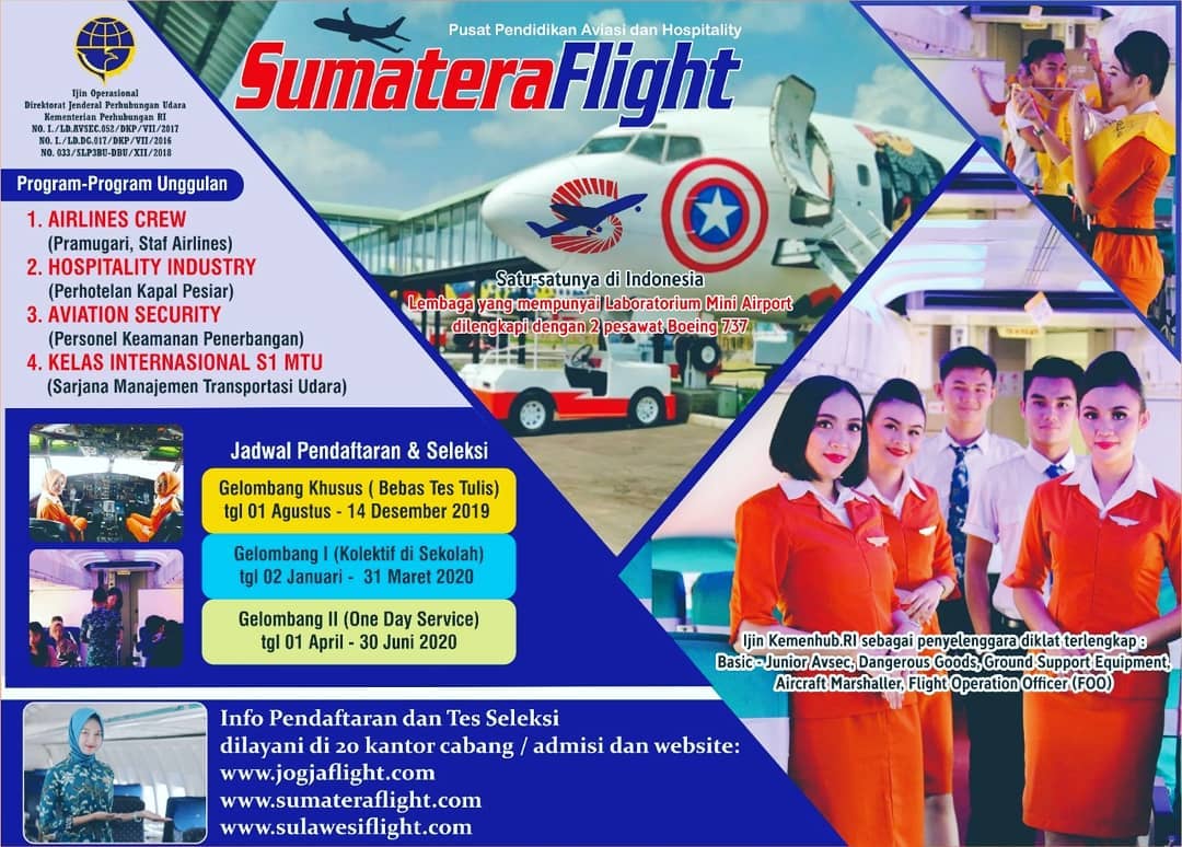 BROSUR SEKOLAH PRAMUGARI (SUMATERA FLIGHT) – Sekolah Pramugari Sumatera  Flight Education Center